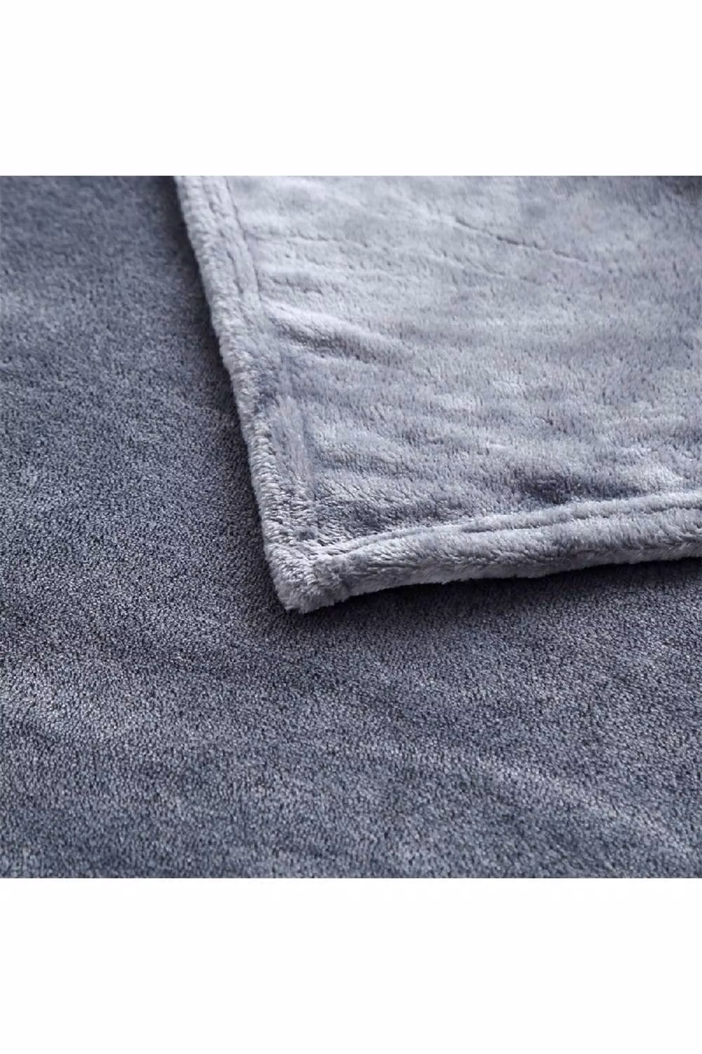 KDMD Grey Polyester Fleece Warm Throw Blanket, W/D/H: 150 x 200 cm – 3