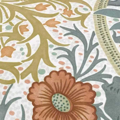 Morris & Co. Seaweed Botanical Printed Matte Velvet Feather Filled Rectangular Cushion in Stone and Sunflower, W: 60 cm, H: 40 cm, D: 40 cm – 3