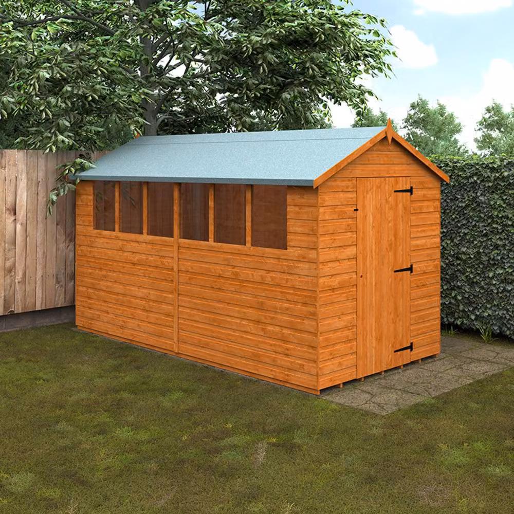 Buttercup Farm Super Apex 12mm Wooden Shed in Burnt Orange, W: 365.8 cm, D: 182.9 cm, H: 217.9 cm – 2