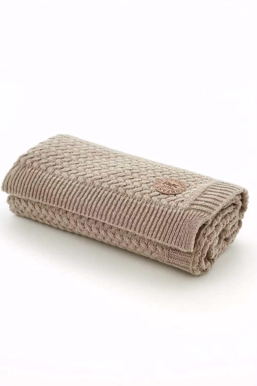 The Lyndon Company Cadenza Knitted Supersoft Yarn Dyed Knit Throw in Beige, W/D/H: 130 x 170 cm – 3