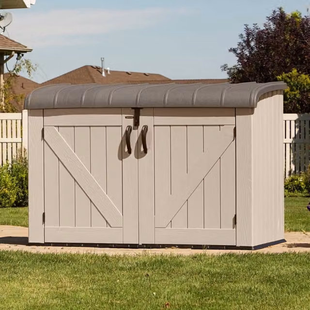 Lifetime Heavy Duty Horizontal Plastic Storage Cabinet in Beige