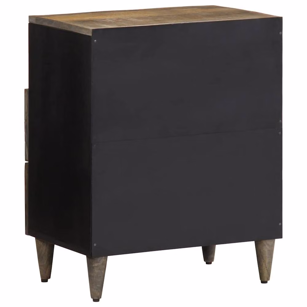 Berkfield Home Beautiful Bedside Cabinet in Light Grey Solid Mango Wood, W/D/H: 50 x 33 x 60 cm – 4