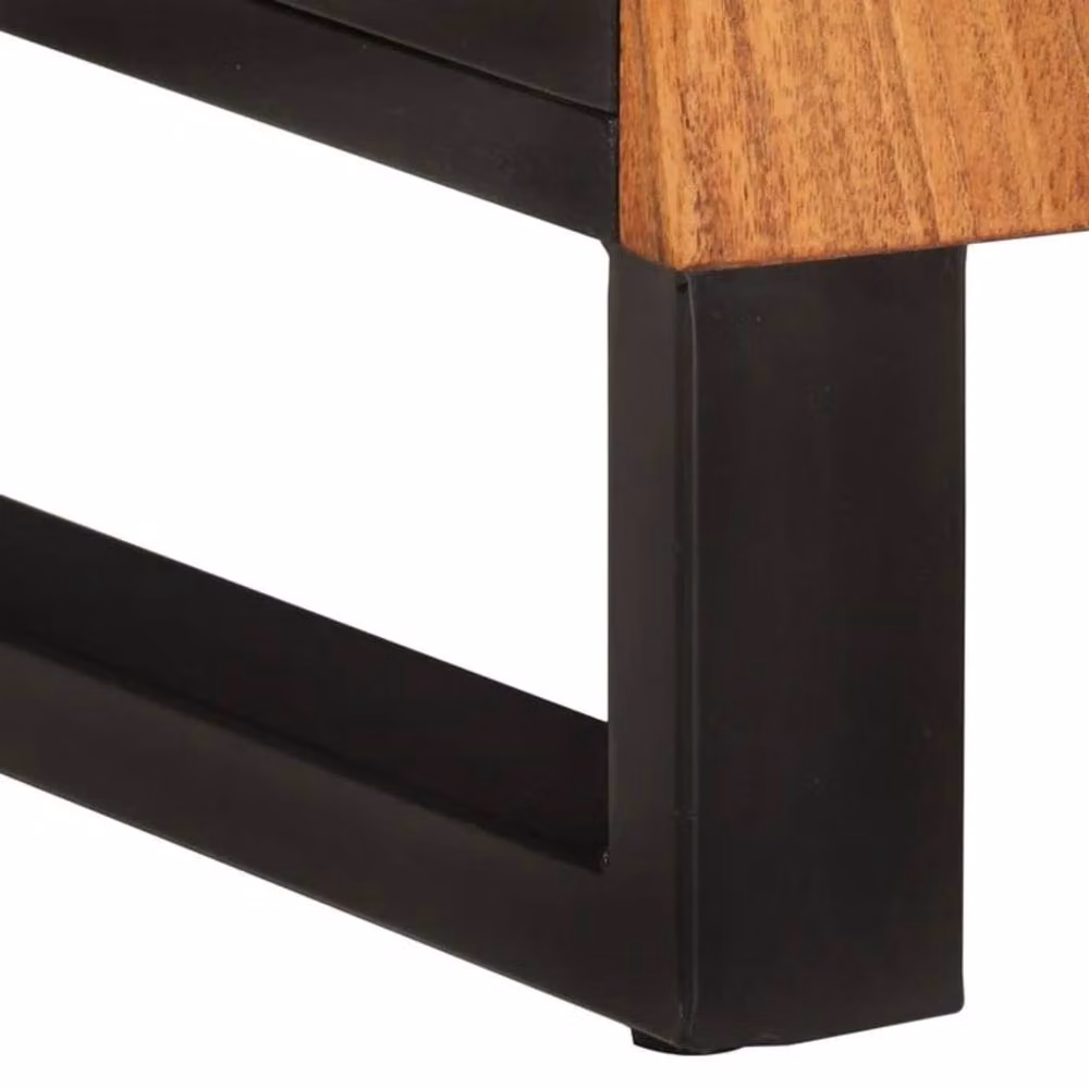 Berkfield Home Freestanding Bathroom Sink Cabinet in Brown Acacia and Engineered Wood, W/D/H: 62 x 33 x 58 cm – 5