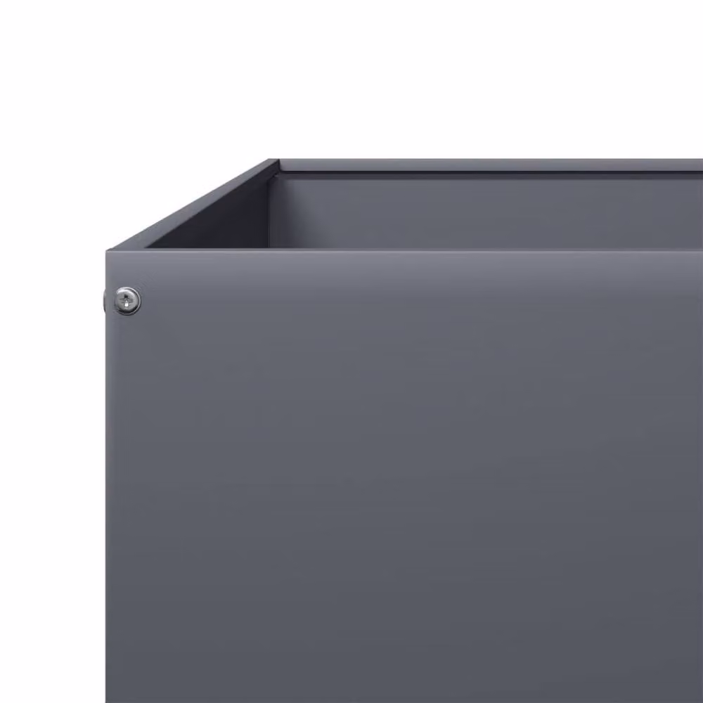 Berkfield Home Garden Anthracite Steel Raised Bed, W/D/H: 100 x 100 x 26 cm – 3