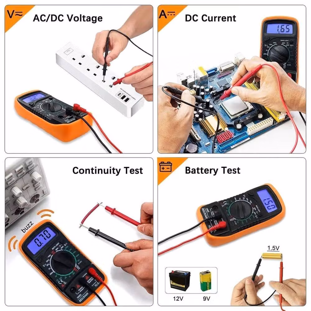 SPETLEK Professional Digital Multimeter Voltmeter and Ohmmeter in Orange and Multicolour – 4