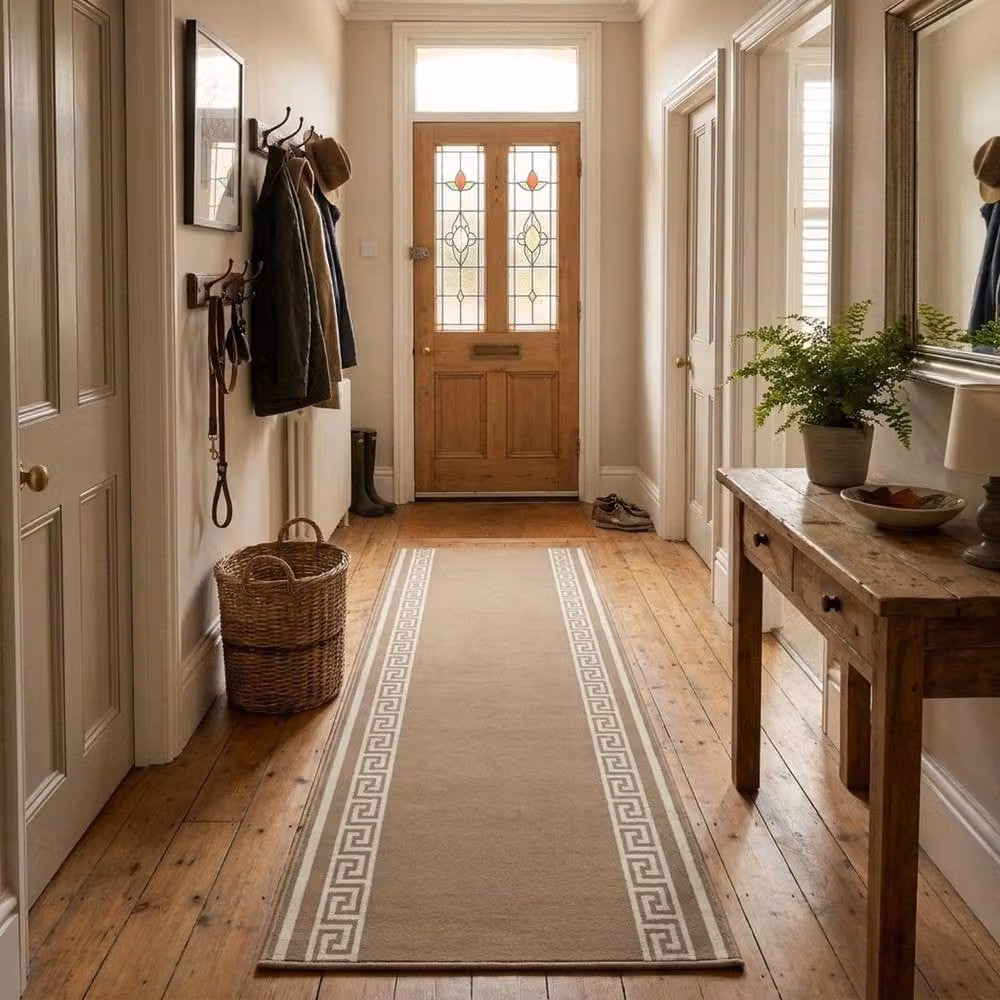 runrug Hand-Tufted Hallway Runner Rug in Brown, W/D/H: 60 x 180 x 0.9 cm – 4