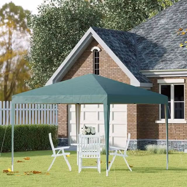 Outsunny Green Pop Up Garden Gazebo Marquee Party Tent and Wedding Canopy