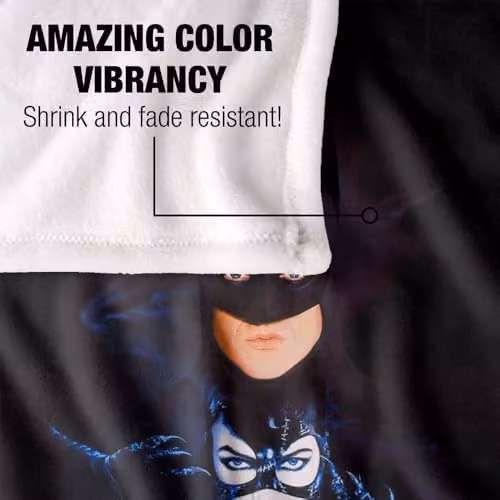 LOGOVISION Batman Returns Batman Catwoman Penguin Fleece Throw Blanket, Multicolour, W/D/H: 91 x 147 cm – 3