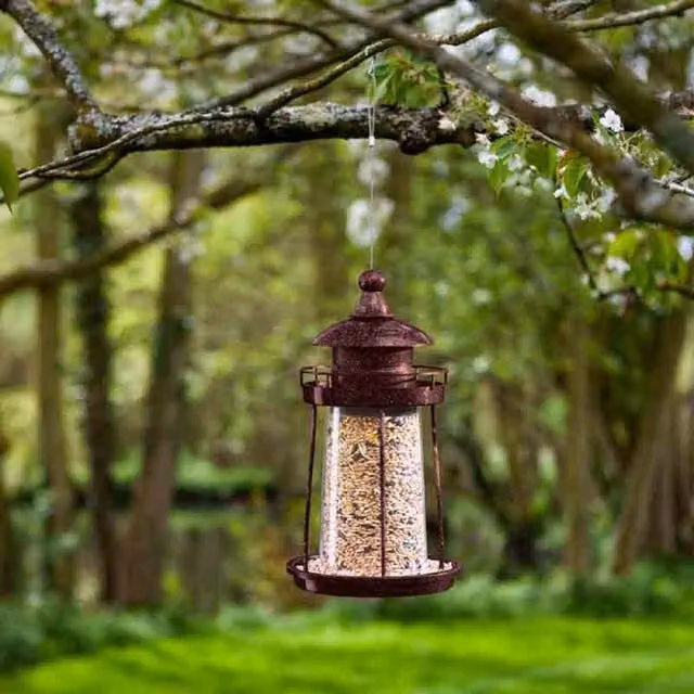 Lighthouse Copper Seed Bird Feeder