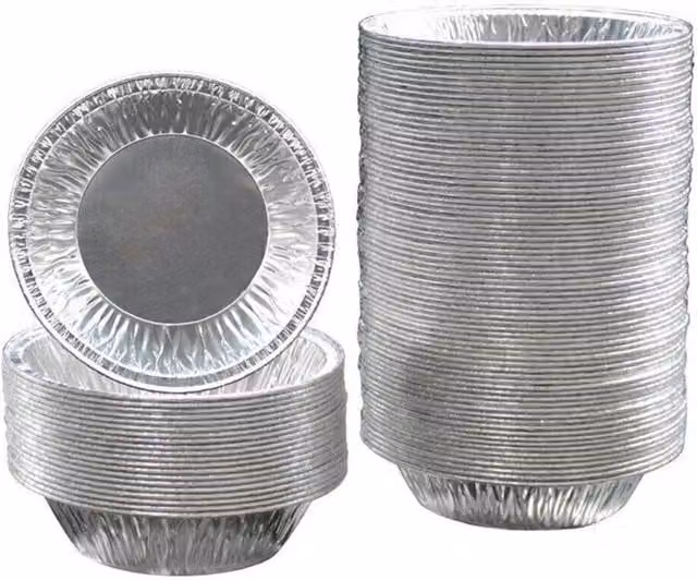 SPETLEK 100 Pieces Silver Round Aluminium Foil Tart Tins