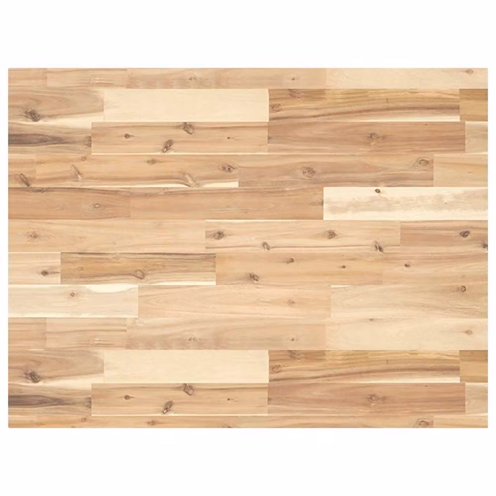 Berkfield Home Versatile Untreated Solid Wood Acacia Desk Top in Brown, W: 100 cm, D: 60 cm, H: 4 cm – 2