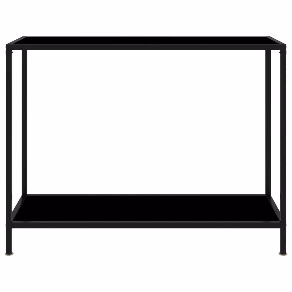 Berkfield Home Modern Black Console Table with Tempered Glass, W/D/H: 100 x 35 x 75 cm – 2