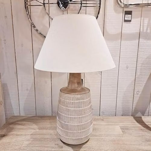 Ruma Beige Cotton Empire Lamp Shade for Table and Floor Lamps, Diameter: 40 cm – 2