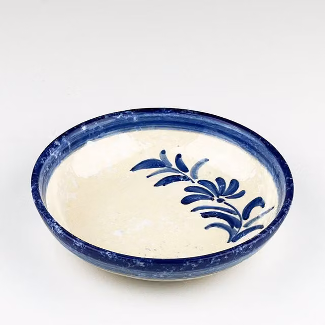Selbrae House Ceramic Floral Serving Bowl in Blue