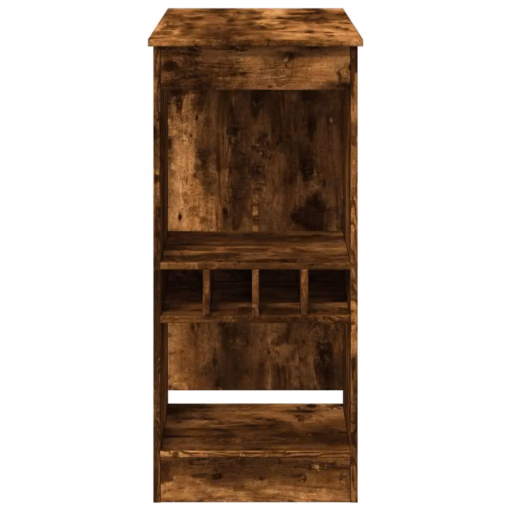 Berkfield Home Bar Table with Racks in Smoked Oak Brown, W/D/H: 90 x 47.5 x 103.5 cm – 5