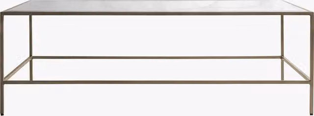 Perch & Parrow Rectangular Glass and Metal Coffee Table in Gold