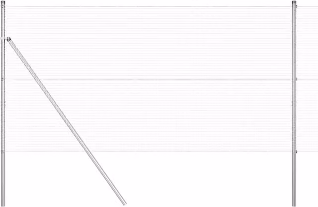 Berkfield Home Galvanised Steel Welded Wire Fence with 7 Posts, Silver, W: 120 cm, L: 10 m – 1