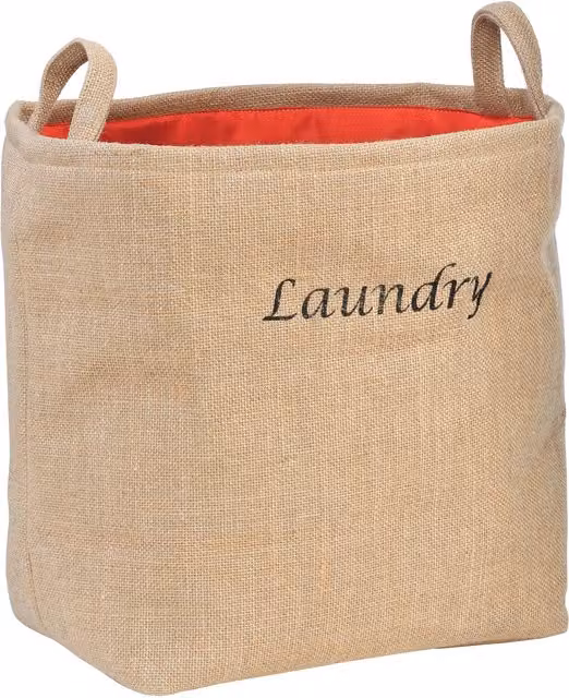 Orsina Natural Jute Hessian Laundry Bag in Brown and Beige