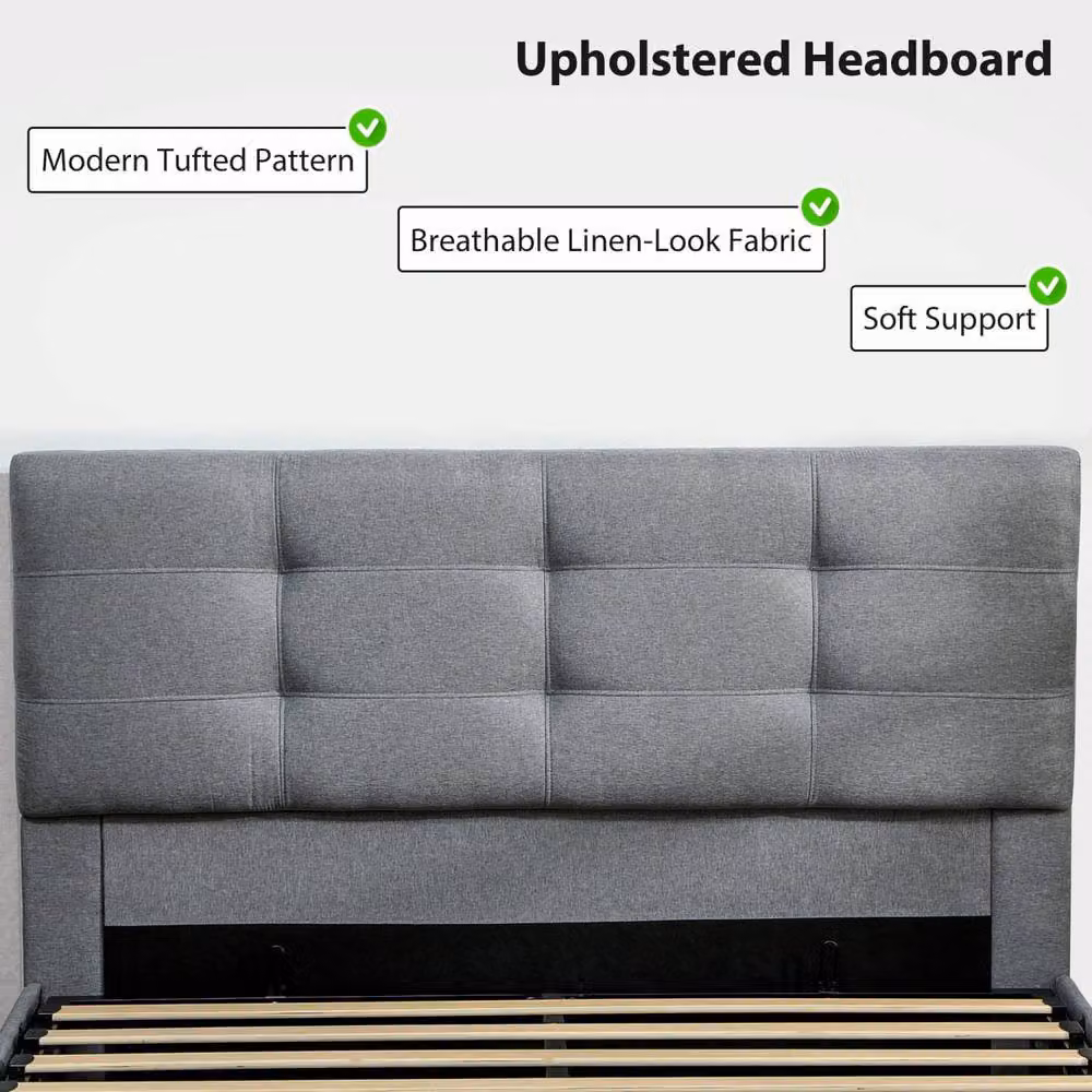 Wyld Haus Vivafa 5ft King Ottoman Bed with Gas Lift Storage, Grey – 7