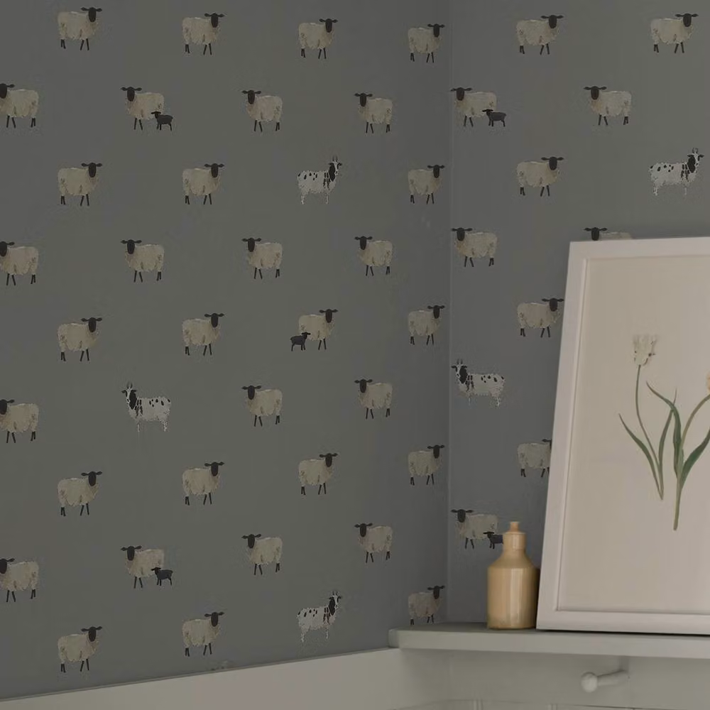 Sophie Allport Sheep Witham Blue Animal Print Wallpaper, Width: 52 cm, Length: 1000 cm – 2