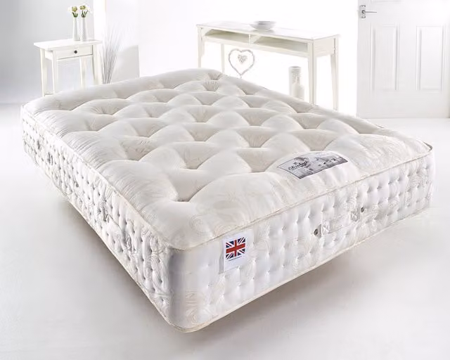 Elizabeth Natural Pocket Spring Mattress in White with Floral Fabric, H: 30 cm