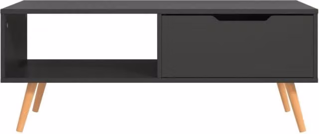 Berkfield Home Elegant Grey Coffee Table in Engineered Wood, W: 100 cm, D: 49.5 cm, H: 43 cm – 1