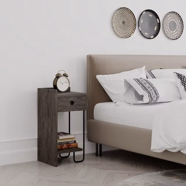 Decortie Sirius Modern Bedside Table Left Module in Brown