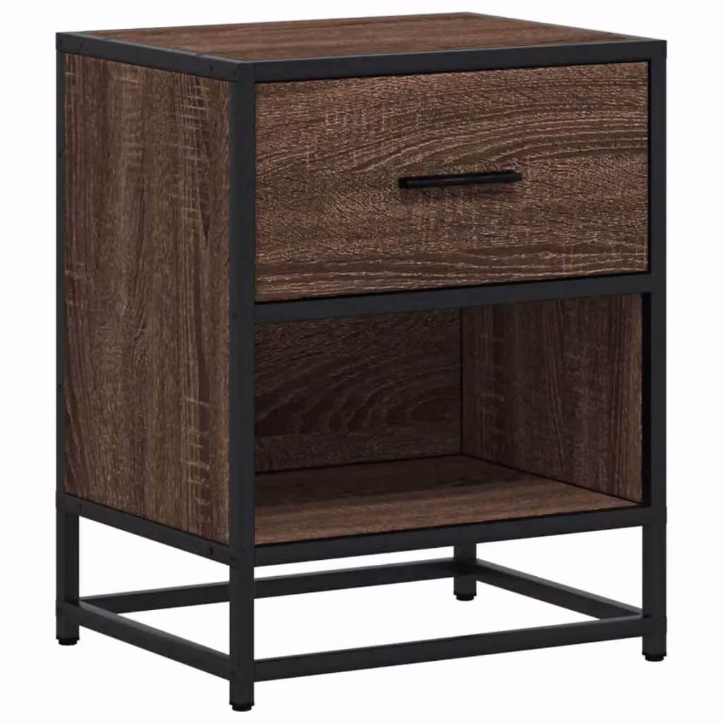 Berkfield Home Brown Oak Bedside Cabinet W: 40 cm, D: 31 cm, H: 50 cm – 2