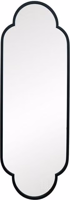 MirrorOutlet Duplici Modern Double Arch Hanging Mirror with Black Metal Frame, Height: 170 cm