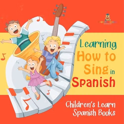 Baby Professor Learning How to Sing in Spanish Children's Book, White and Multicolour