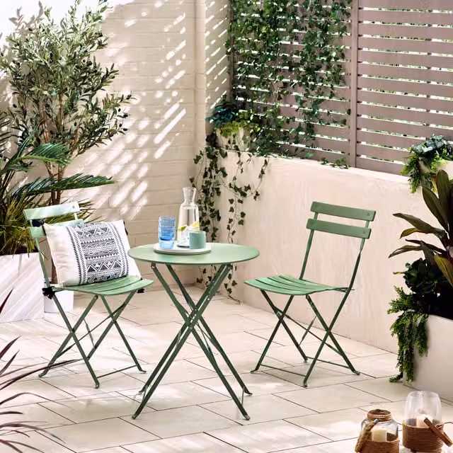 FurnitureboxUK Cabo 2 Seat Bistro Set in Green Metal