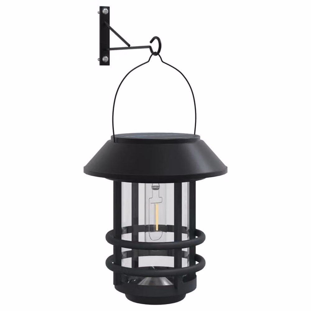 Berkfield Home Solar LED Outdoor Wall Lanterns, 4 Pack, Black and White – 3