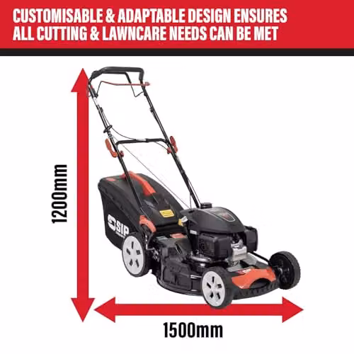SIP Self-Propelled Petrol Lawnmower with Honda Engine, 56cm Cutting Width, 60L Collector and Mulching Kit, Black – 5