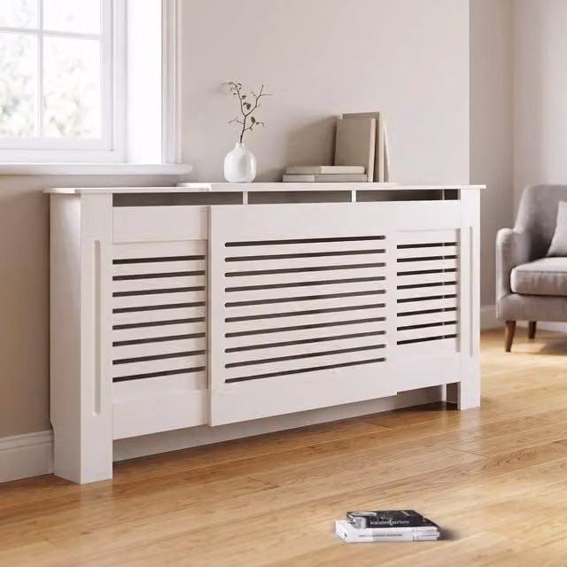 STILVORA White Extendable Radiator Cover in Matt MDF