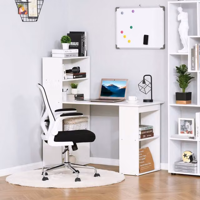 HOMCOM Modern Computer Desk in White