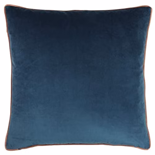 furn Meridian Velvet Square Cushion in Petrol, Pink and Blue, W/D/H: 55 x 55 x 55 cm