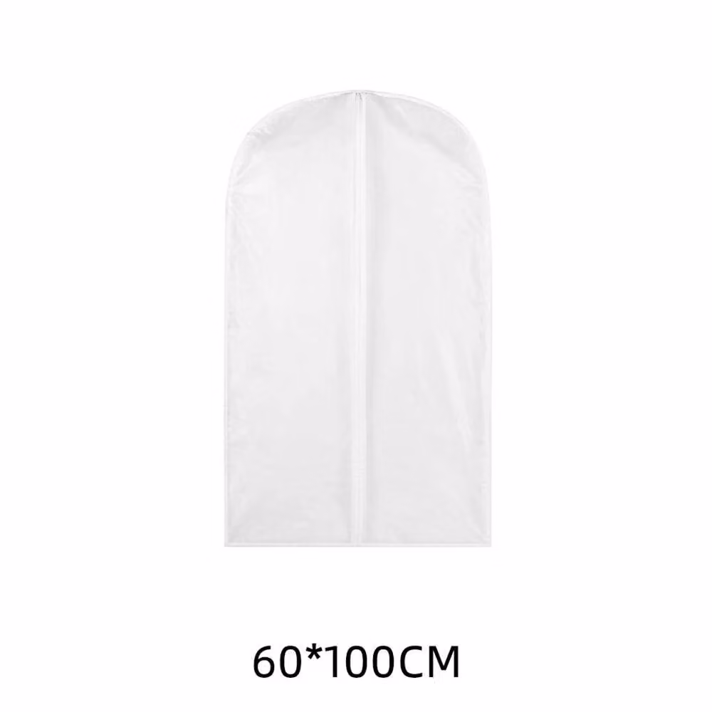 Nordara Hanging Suit Bag Clothes Cover Dust Protector with Zip, White, W: 60 cm, H: 100 cm – 2