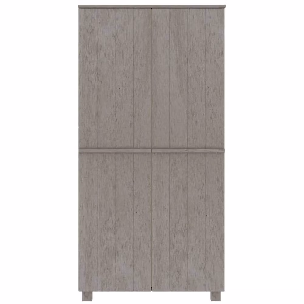 Berkfield Home HAMAR Wardrobe in Light Grey Solid Wood Pine, W/D/H: 89 x 50 x 180 cm – 2