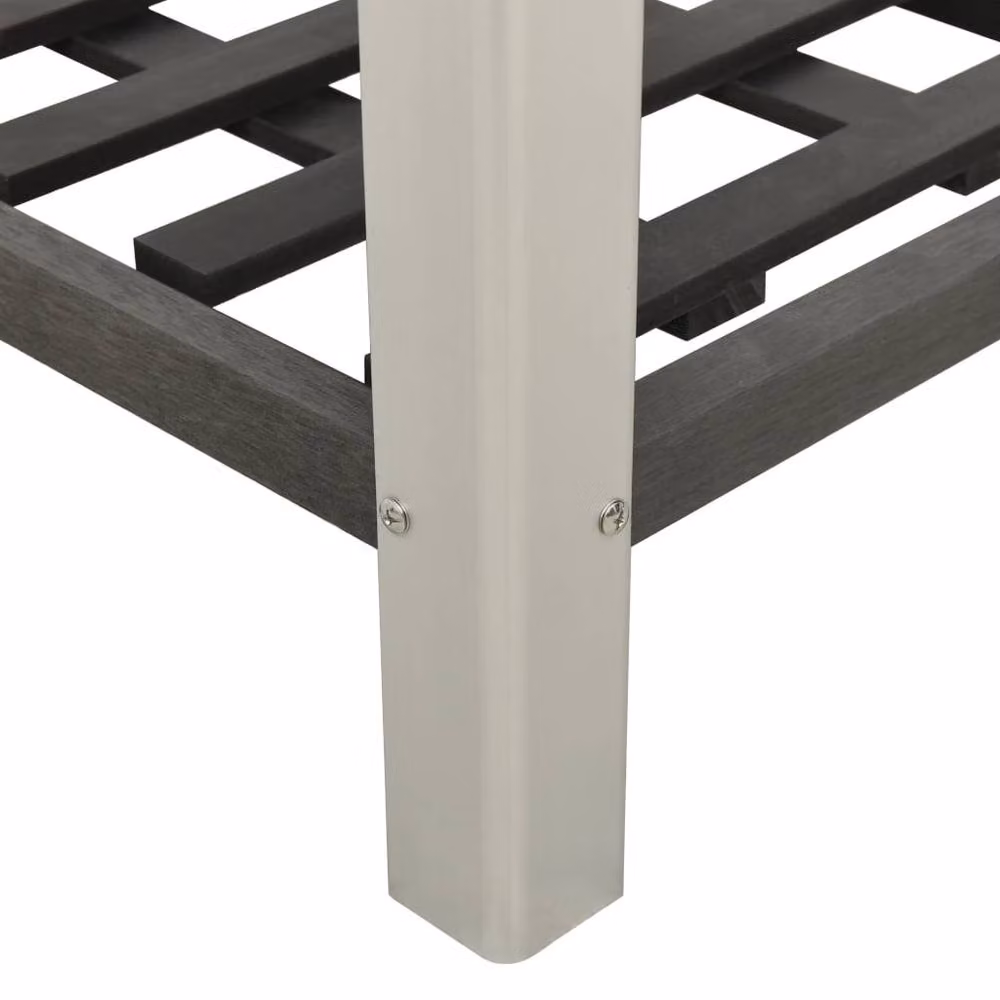 Berkfield Home Garden Raised Bed with Shelf in Grey WPC, W/D/H: 50 x 50 x 90 cm – 2