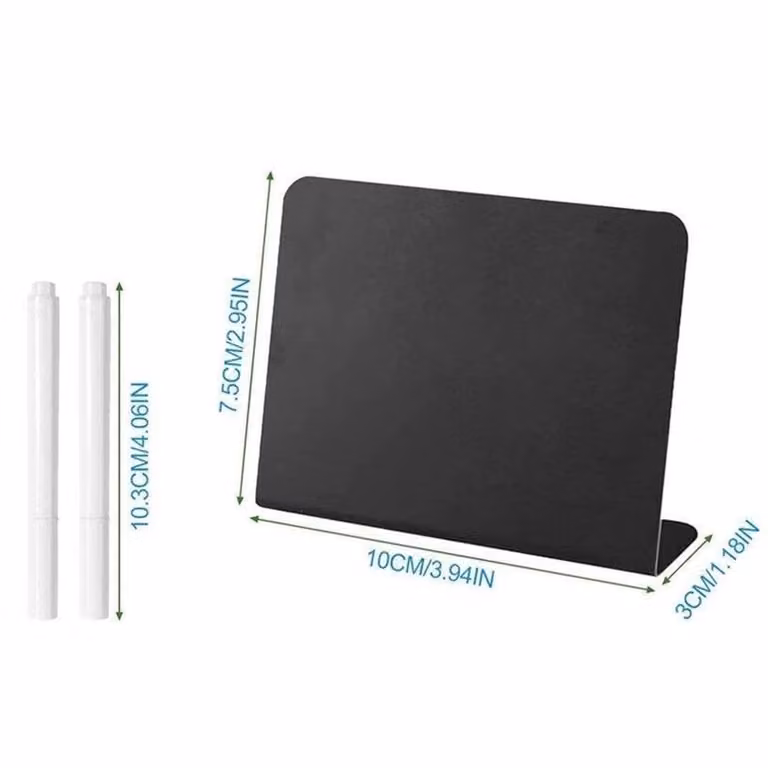 NESTLUNE Small Black Tabletop Mini Chalkboard Signs with 20x+4 Pens