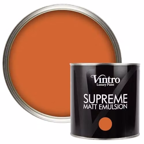 Vintro Luxury Matt Emulsion Multi Surface Paint in Thor's Rust (Orange/Brown), 2.5 Litre