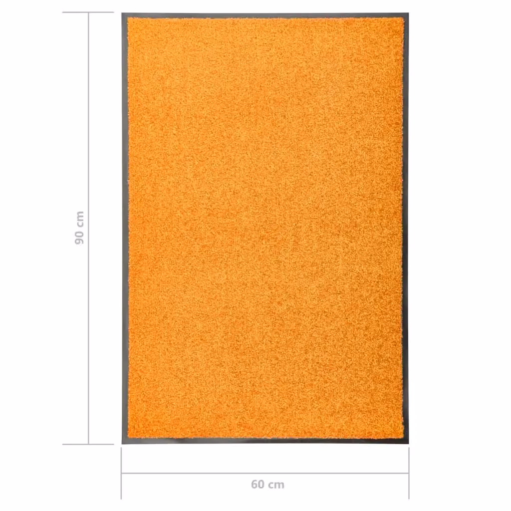 Berkfield Home Washable Non-Slip Orange Doormat W: 60 cm, D: 90 cm – 3