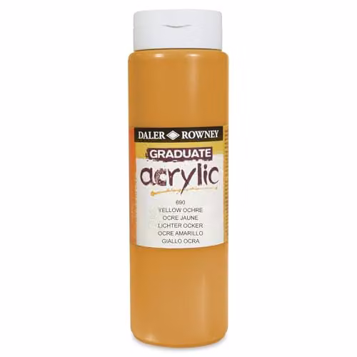 Daler-Rowney Graduate Acrylic Paint, Yellow Ochre, 500 ml