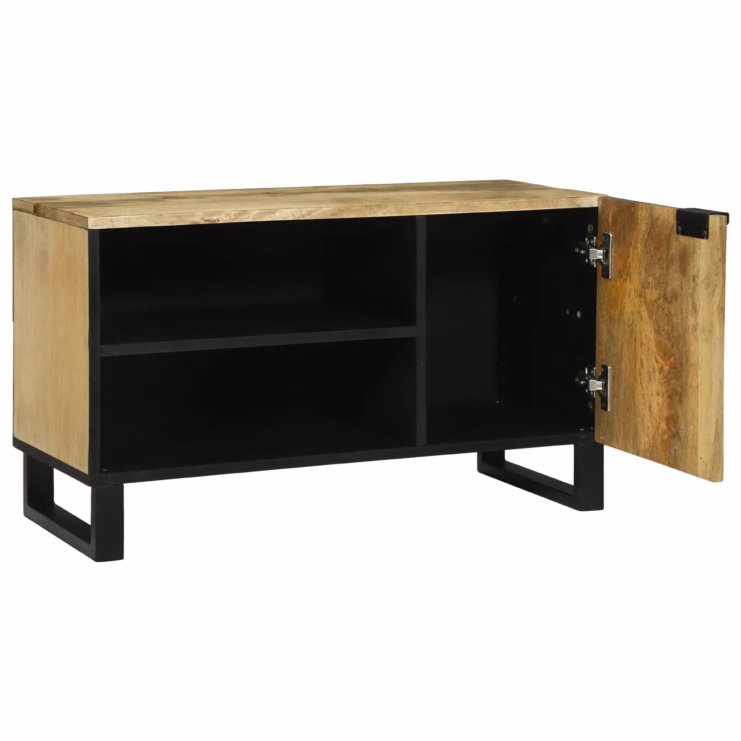 Berkfield Home Modern TV Cabinet in Brown Mango and Engineered Wood, W/D/H: 80 x 31.5 x 46 cm – 2