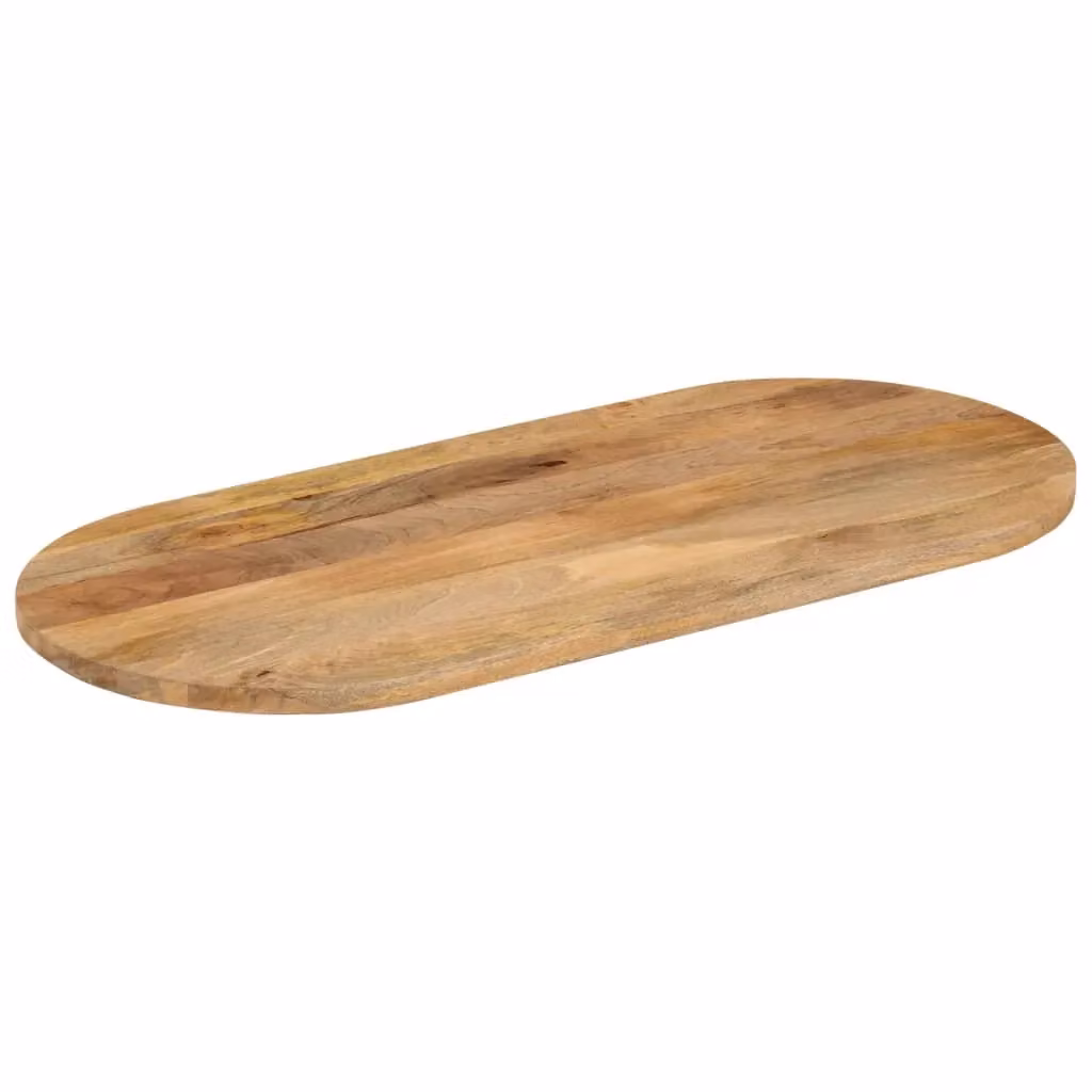 Berkfield Home Oval Solid Wood Mango Table Top, Brown, W: 120 cm, D: 50 cm, H: 3.8 cm – 2