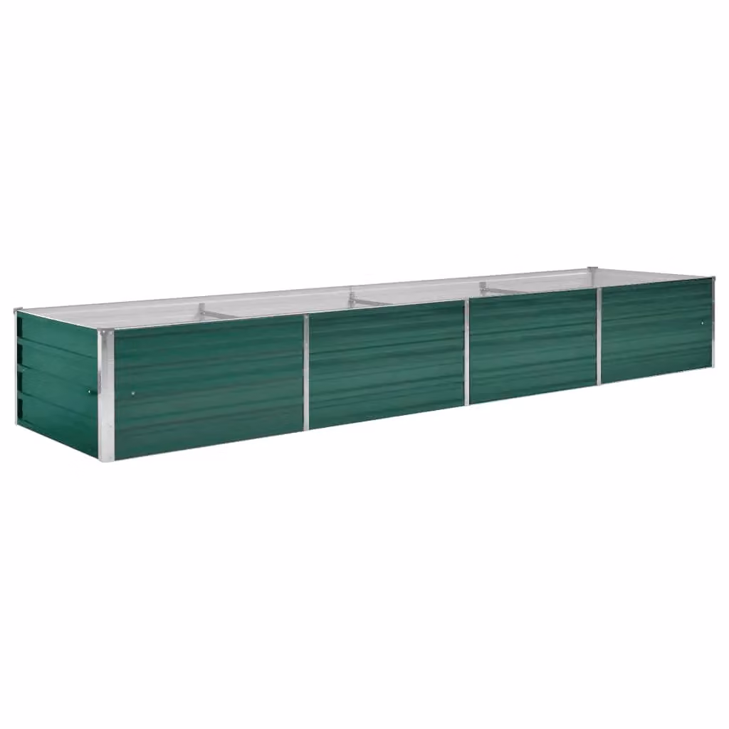 Berkfield Home Garden Galvanised Steel Raised Bed in Green, W/D/H: 320 x 80 x 45 cm – 2