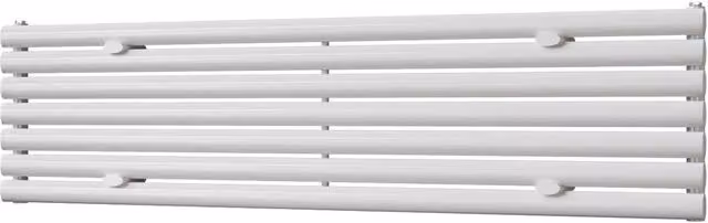 UK Radiators Omeara Axis White Elliptical Tube Horizontal Designer Radiator W: 160 cm, H: 40.6 cm