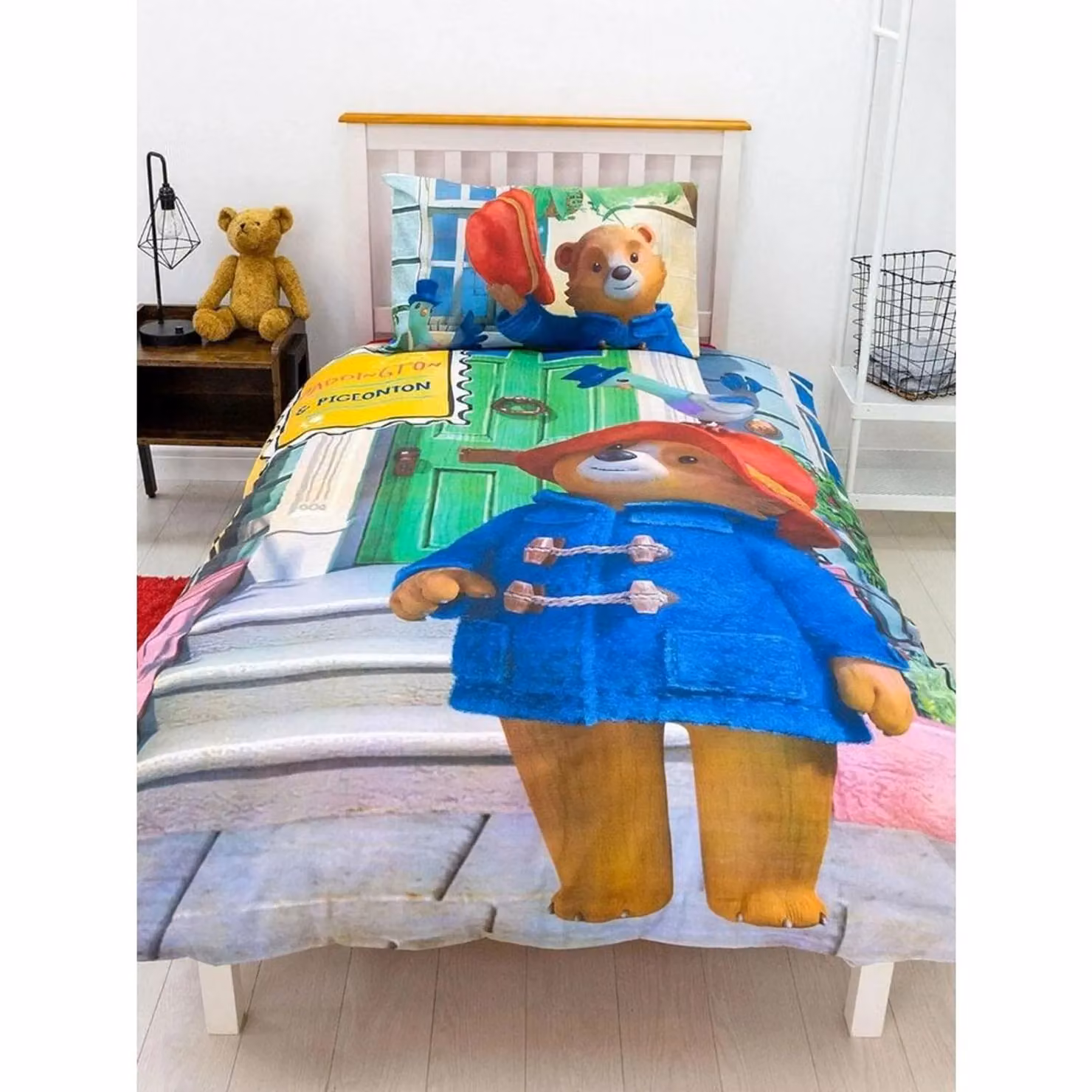 Paddington Bear Friends Reversible Cotton and Polyester Duvet Cover Set, Multicolour, W: 90 cm, H: 200 cm – 2