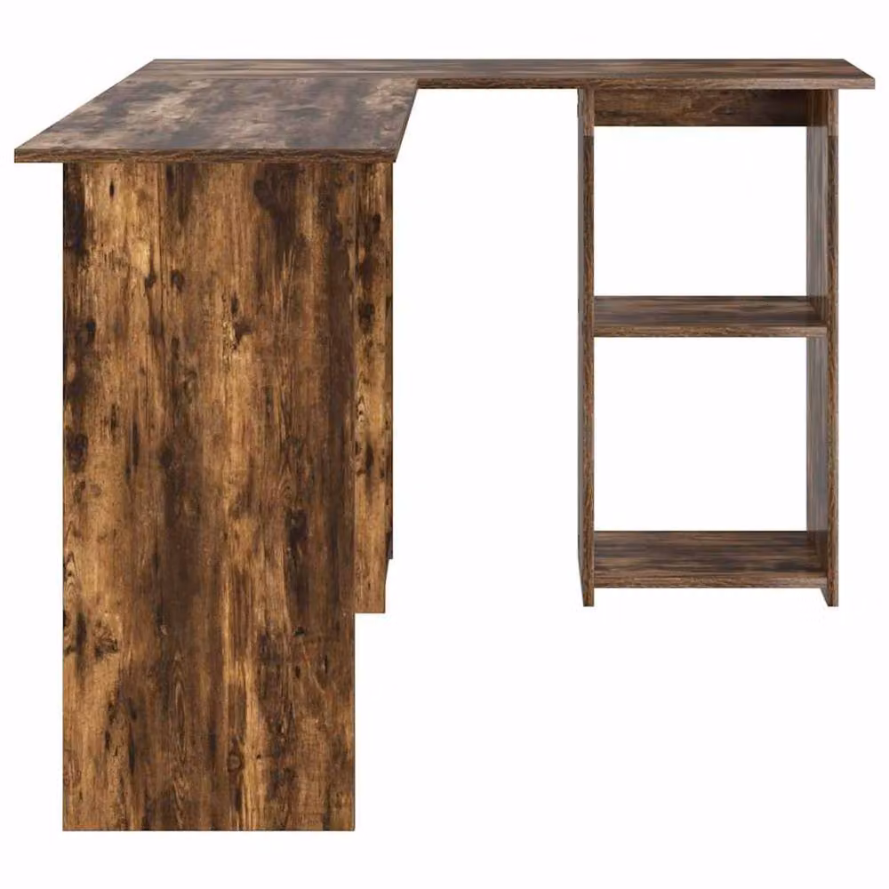 Berkfield Home Smoked Oak Corner Computer Desk in Brown – 5