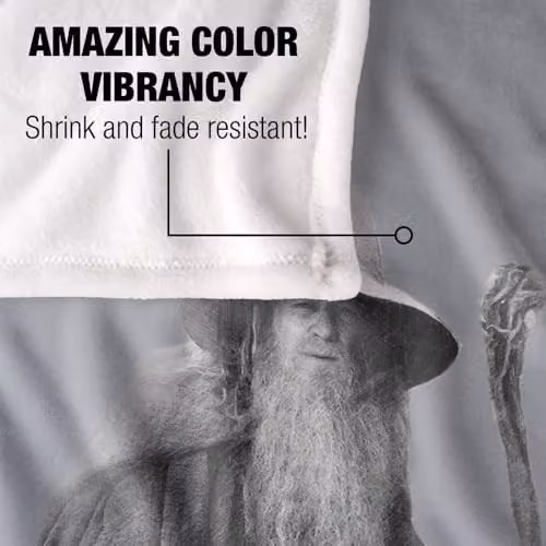 Warner Bros. Lord of the Rings Gandalf Grey Super Soft Fleece Throw Blanket – 3